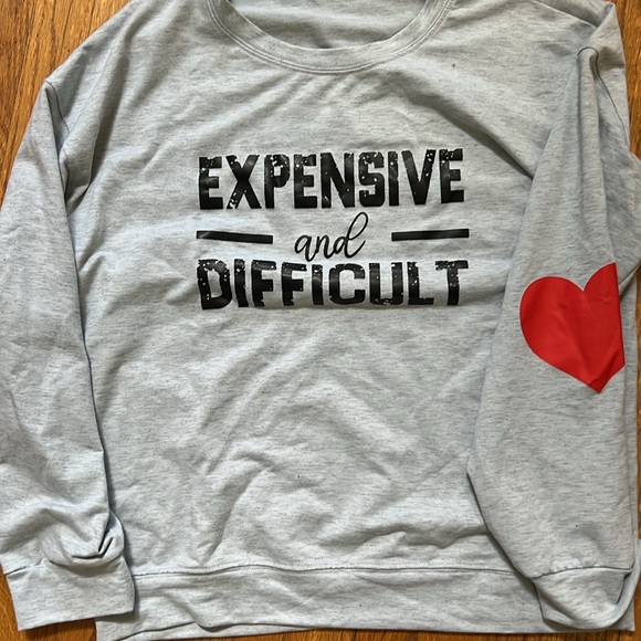 EXPENSIVE AND DIFFICULT. sweatshirt. Lightweight never worn. No tags Sz M - Picture 2 of 5